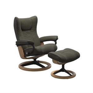 Stressless Wing Signature - Dark Olive - Medium - Med skammel